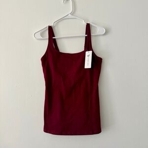 V FOR CITY Cotton Shelf Bra Camisole Adjustable Spaghetti Strap Tank Top, Small